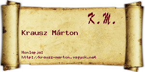 Krausz Márton névjegykártya